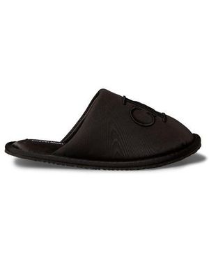 Calvin Klein Satin Mule Slippers - Black