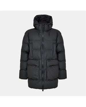 Rains Alta Waterproof Long Puffer Jacket - Black