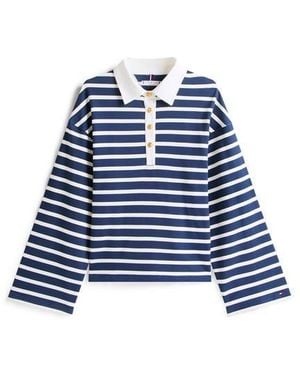 Tommy Hilfiger Button Crew Sweatshirt - Blue