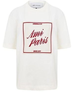 Ami Paris Ami Label Tee Ld61 - White