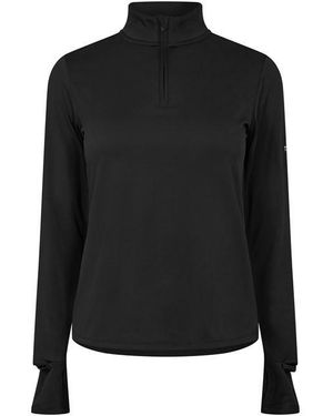 Tala Ultralite Quarter Zip Through Top - Black