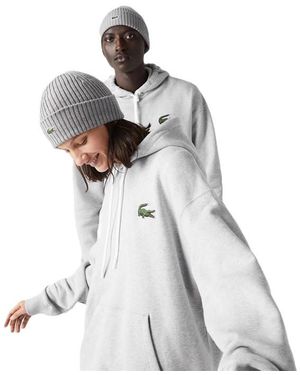Lacoste Logo Pull Over Hoodie - Grey