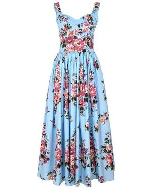 Dolce & Gabbana Dg Floral Dress Ld61 - Blue