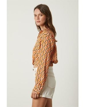 Velvet By Graham & Spencer Geo Regular Fit T-Shirt - Orange