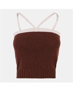 Prada Sleeveless Knitted Top - Brown