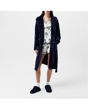 Chelsea Peers Fluffy Dressing Gown - Blue