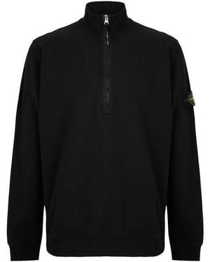Stone Island Stone 1/4 Zp Brushed Sn64 - Black