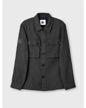 Pretty Green Kilburn Relaxed Fit Overshirt - Black