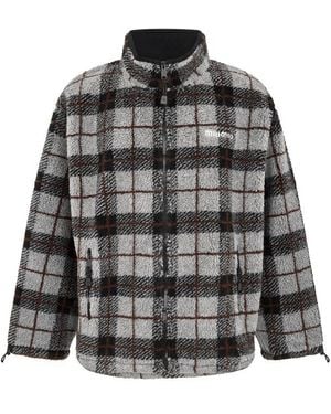 Miu Miu Teddy Check Sherpa Jacket - Black