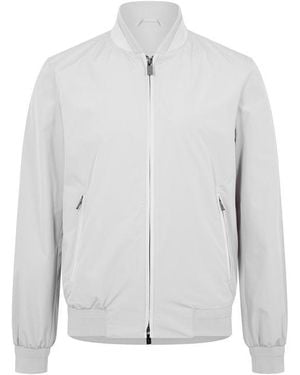 Pal Zileri Suede Trim Bomber Jacket - Blue