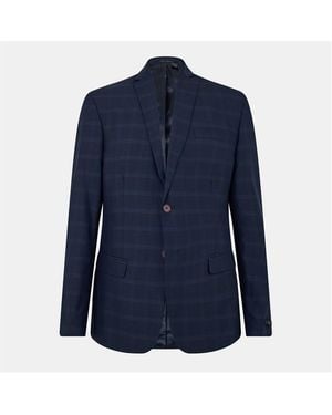 Ted Baker Rust Check Suit Jacket - Blue