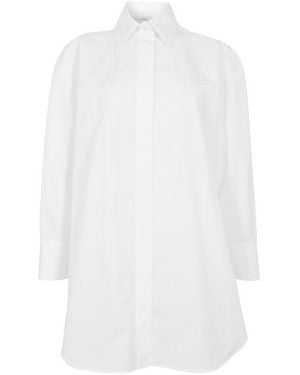 Givenchy Giv Backless Long Sleeve Plain Shirt - White