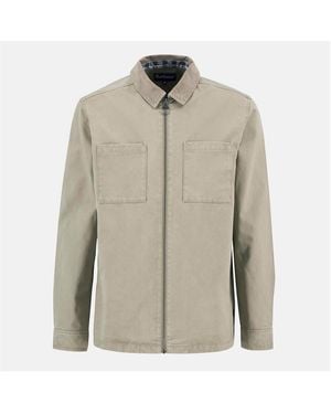 Barbour Lenker Long Sleeve Stand Collar 4 Pocket Overshirt - Natural