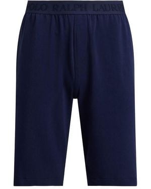 Polo Ralph Lauren Tonal Taped Waistband Jersey Relaxed Fit Jogger Shorts - Blue