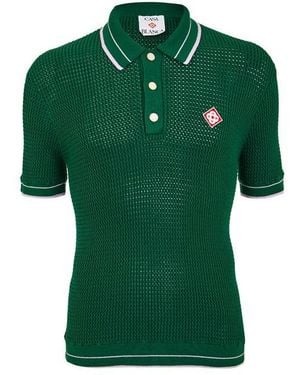 CASABLANCA Short Sleeve Polo Shirt - Green