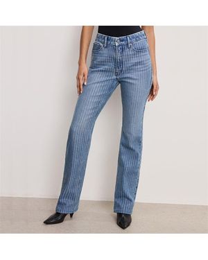 GOOD AMERICAN Rhinestone Straight Leg Jeans - Blue