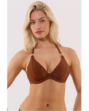 Wolf & Whistle Tamzin Chocolate Underwired Bikini Top With - Brown