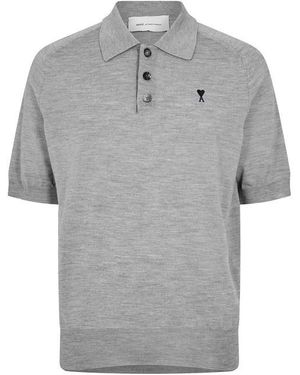 Ami Paris Short Sleeve Polo Shirt - Blue