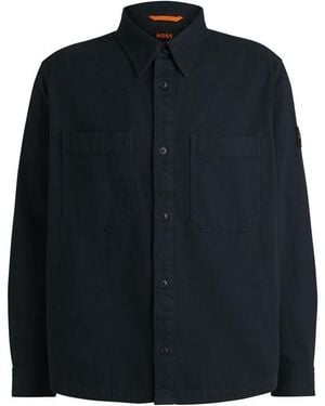 BOSS Lerato M Contemporary Overshirt - Blue