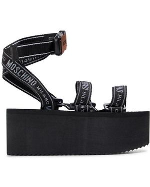 Moschino Flatform Sandals - Black