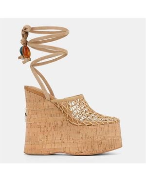 Naked Wolfe Wedge Sandals - Natural