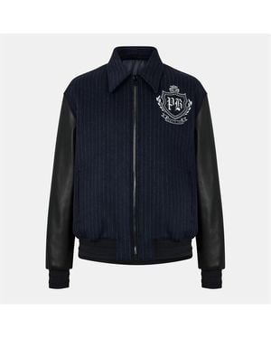Balmain Structured Varsity Jacket - Blue