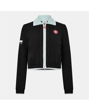 CASABLANCA Structured Relaxed Fit Tracksuit Top - Black