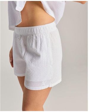Nudea Seersucker Button Boxer - Grey