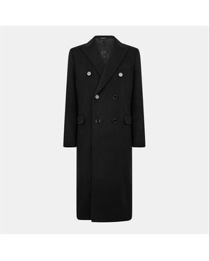Dolce & Gabbana Double Breasted Fitted Overcoat - Black