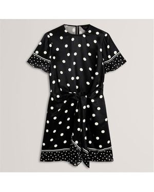 Ted Baker Printed Playsuit - Black