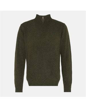 Barbour Essential Half Zip Jumper - Green