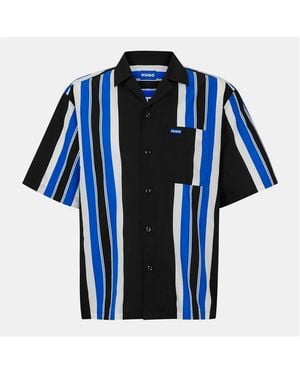 HUGO Eligino Short-Sleeve Patterned Shirt - Black