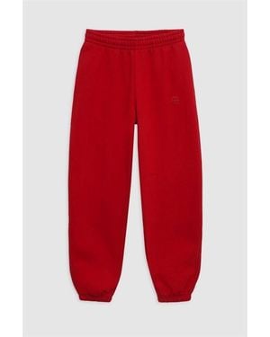 Anine Bing Karter Closed Hem Fleece Joggers - Red