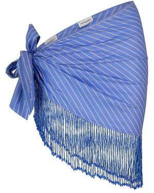 ANDAMANE Dolly Fringe Pareo Sarong - Blue
