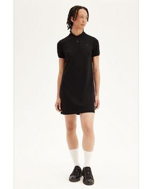 Fred Perry Shirt Day Mini Dress - Black