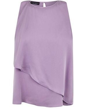 Emporio Armani Lilac Short-Sleeve Blouse - Purple