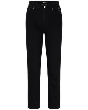 BOSS Straight Cropped Jeans - Black