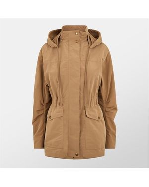 Moncler Nades Detachable Hood Full Zip Parka - Brown