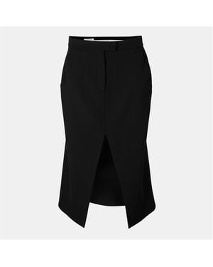 McQueen Alex Kick Back Structured Midi Skirt - Black