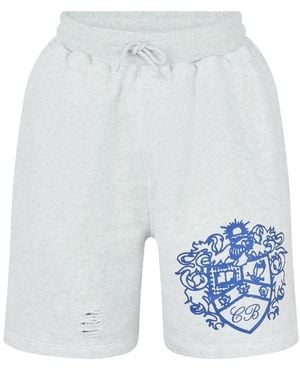 Cole Buxton Collegiate Fleece Jogger Shorts - White