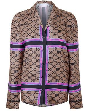 Off-White c/o Virgil Abloh Off Monogram Silk Pyjama Shirt - Purple