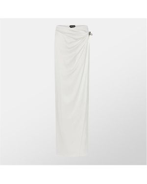 Tom Ford Silk Maxi Skirt - White