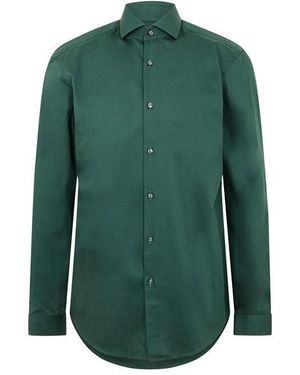 BOSS H Hank Spread Long Sleeve Oxford Shirt - Green