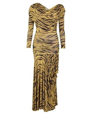 Ganni Printed Jersey Long Maxi Dress - Metallic
