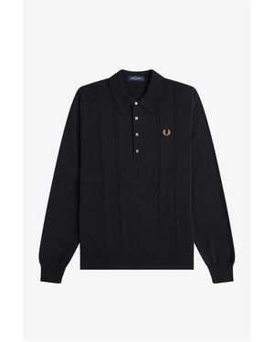 Fred Perry Long Sleeve Polo Shirt - Blue