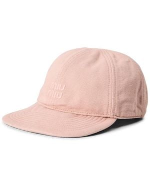 Miu Miu Miu Drill Washed Hat Ld64 - Pink