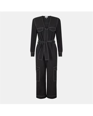 Ganni Crepe Jumpsuit - Black