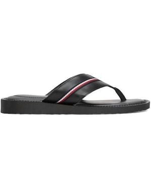 Tommy Hilfiger Core Toe Post Flat Sandals - Black
