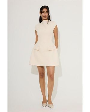 Odd Muse Cap Sleeve Mini Dress - Natural