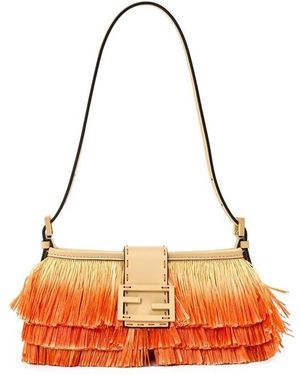 Fendi Raffia Baby Shoulder Bag - Red